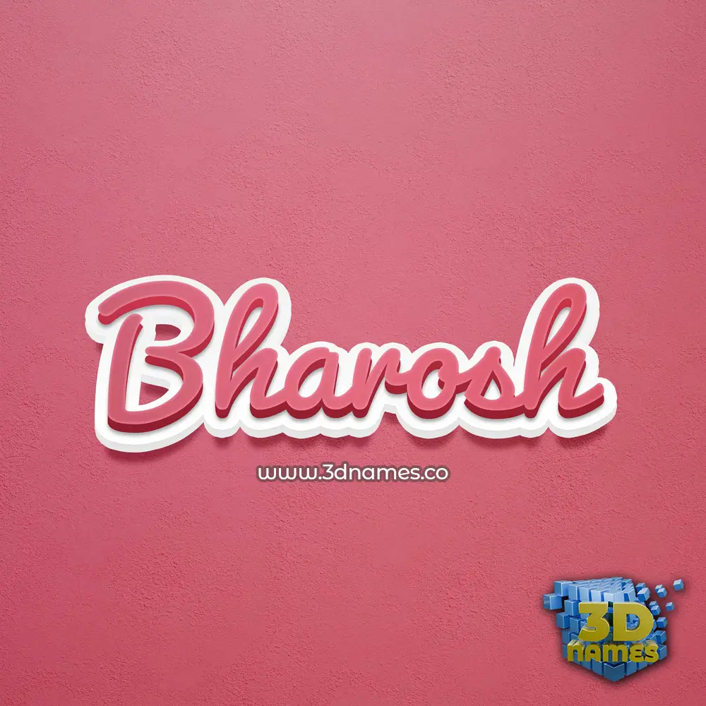 bharosh in Red Scribble style - 3D name wallpaper