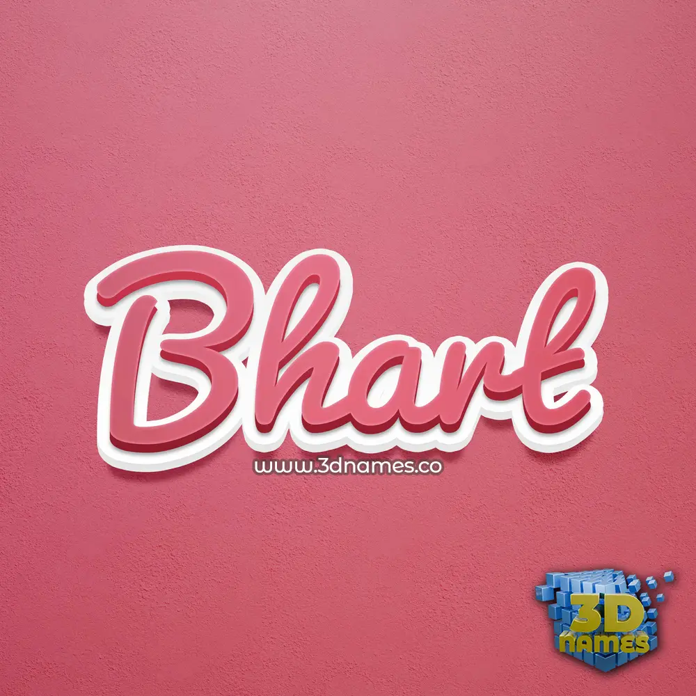 bhart in Red Scribble style - 3D name wallpaper