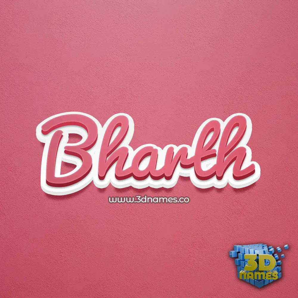 bharth in Red Scribble style - 3D name wallpaper