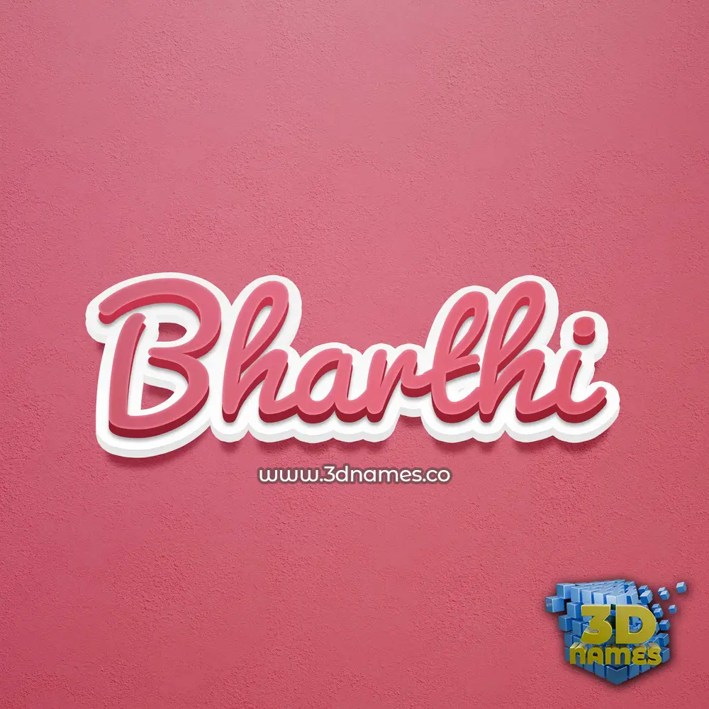 bharthi in Red Scribble style - 3D name wallpaper