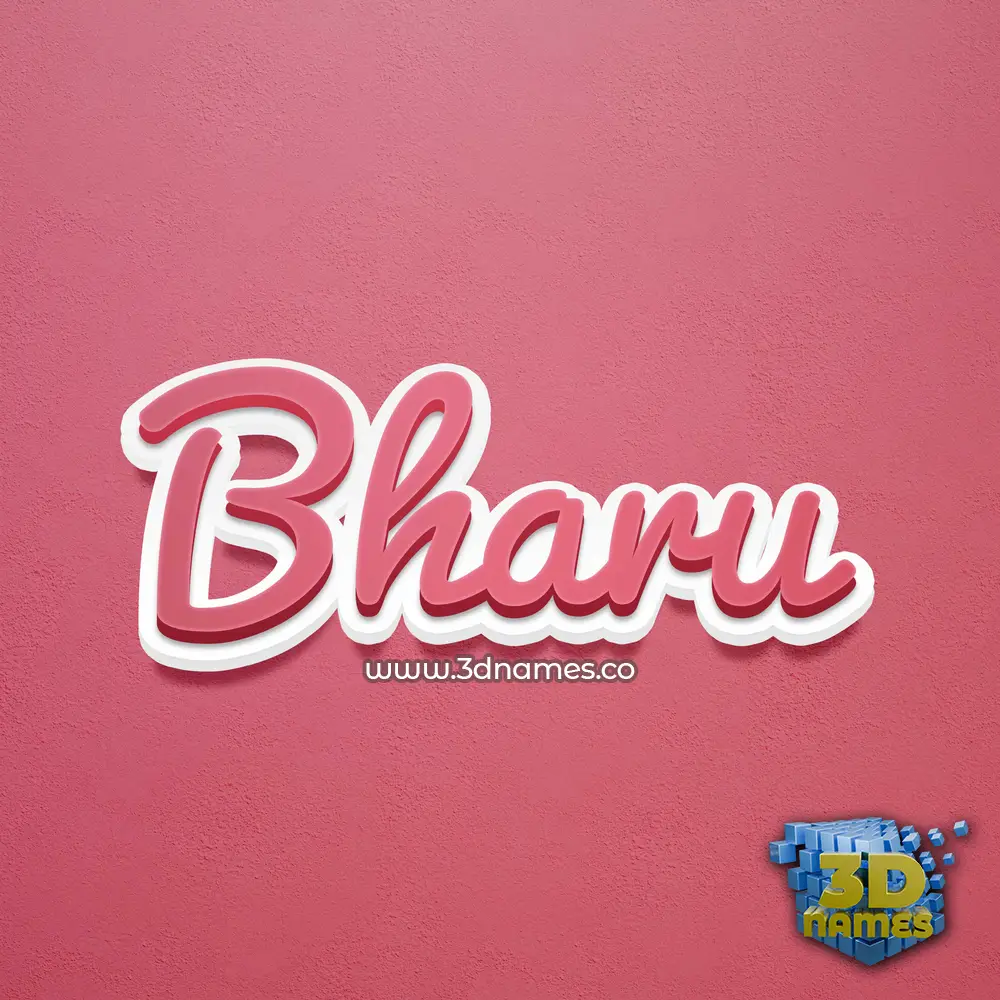 bharu in Red Scribble style - 3D name wallpaper