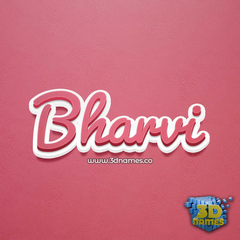 bharvi in Red Scribble style - 3D name wallpaper