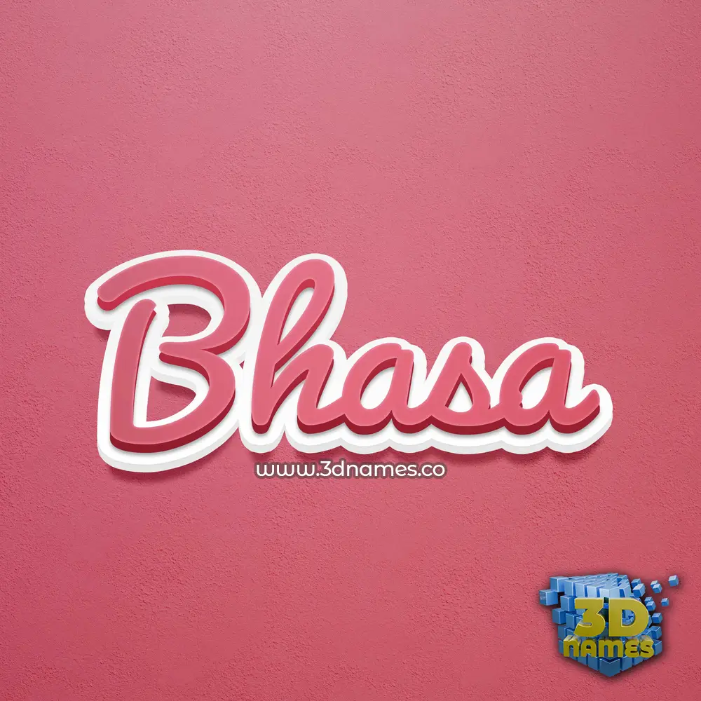 bhasa in Red Scribble style - 3D name wallpaper
