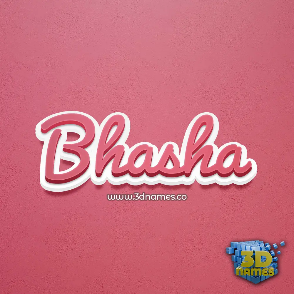 bhasha in Red Scribble style - 3D name wallpaper