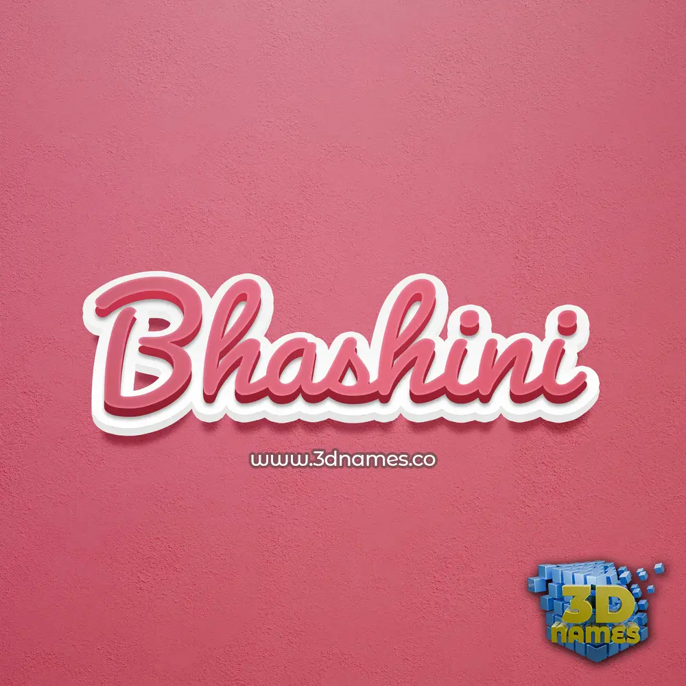 bhashini in Red Scribble style - 3D name wallpaper