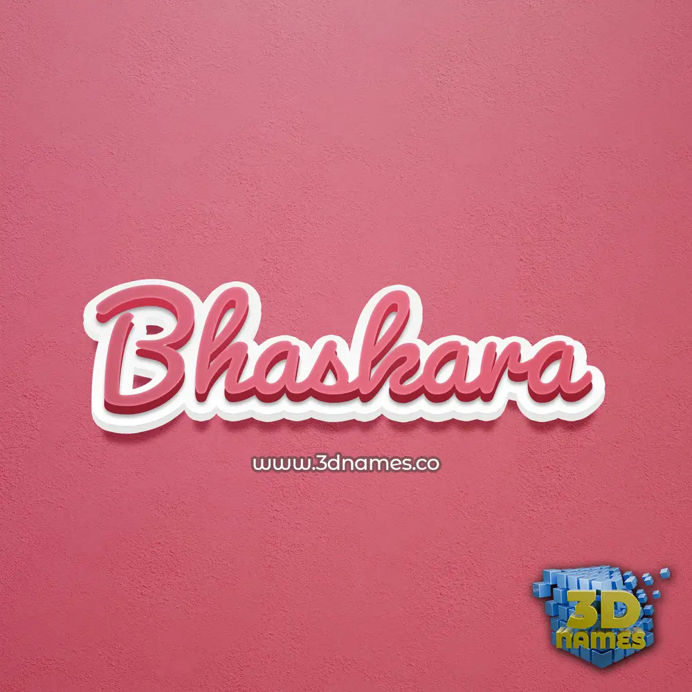 bhaskara in Red Scribble style - 3D name wallpaper