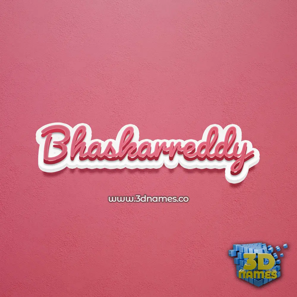 bhaskarreddy in Red Scribble style - 3D name wallpaper