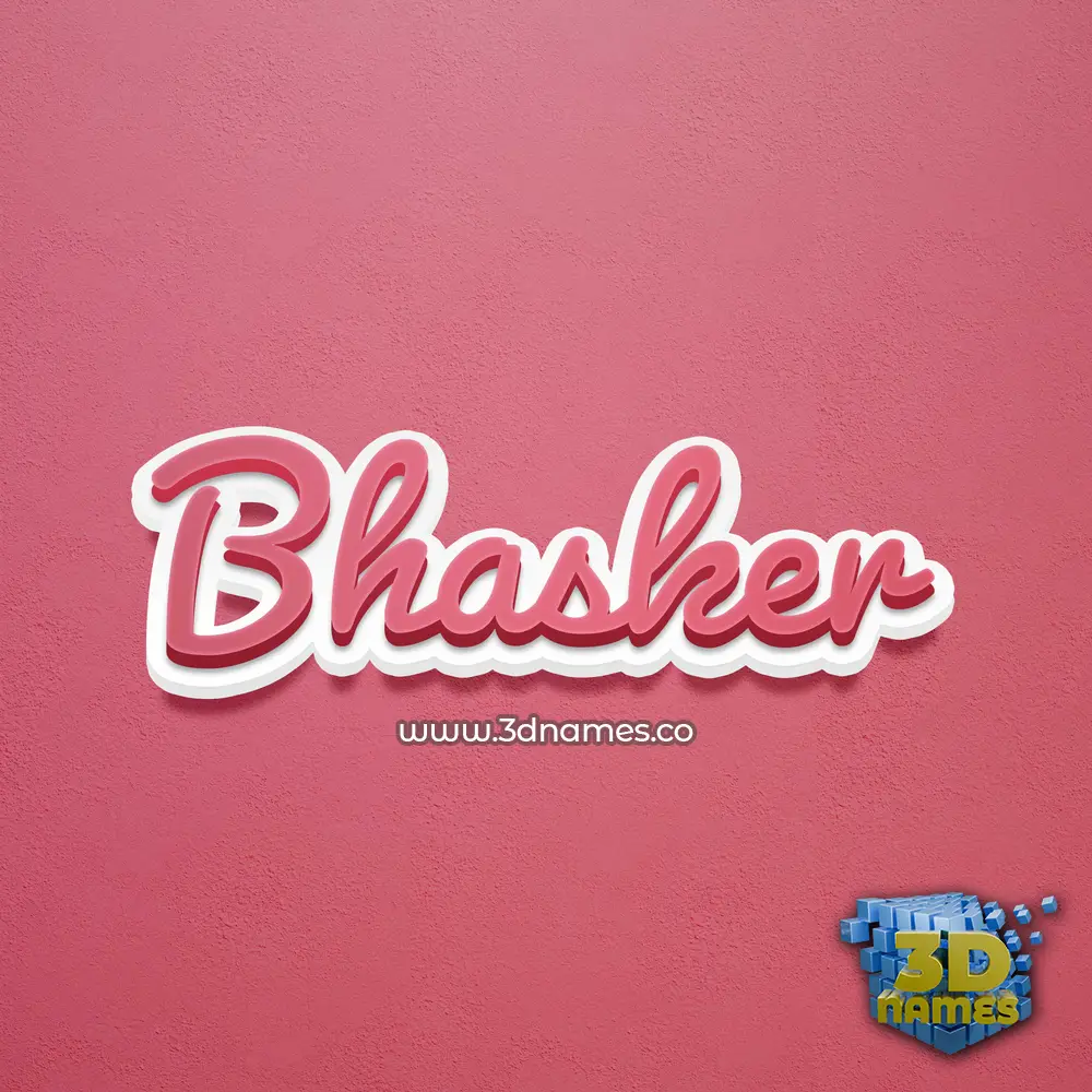 bhasker in Red Scribble style - 3D name wallpaper