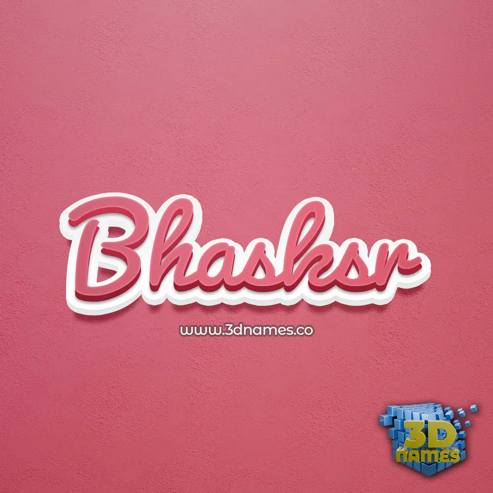bhasksr in Red Scribble style - 3D name wallpaper