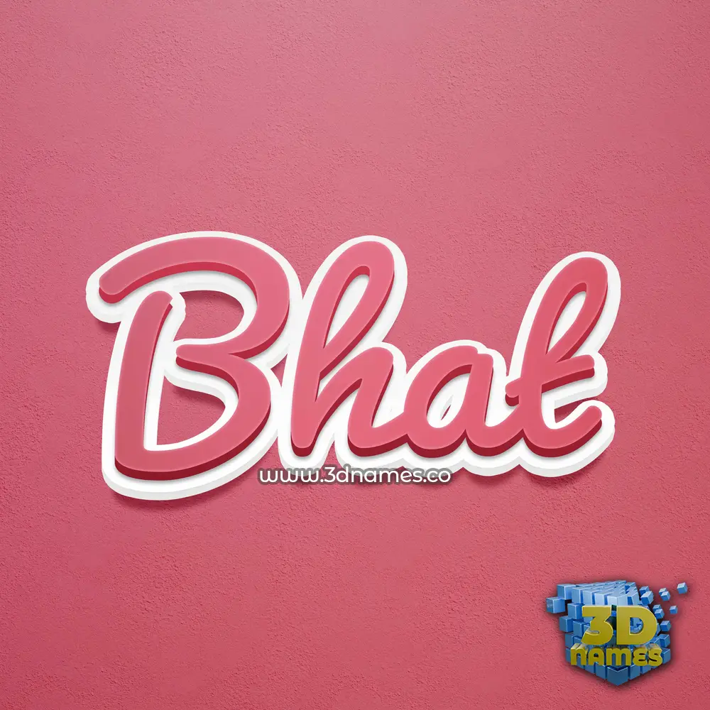 bhat in Red Scribble style - 3D name wallpaper