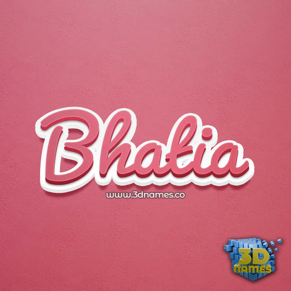 bhatia in Red Scribble style - 3D name wallpaper