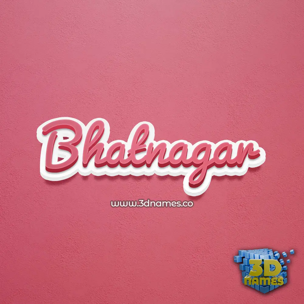 bhatnagar in Red Scribble style - 3D name wallpaper