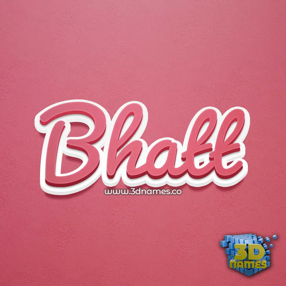 bhatt in Red Scribble style - 3D name wallpaper