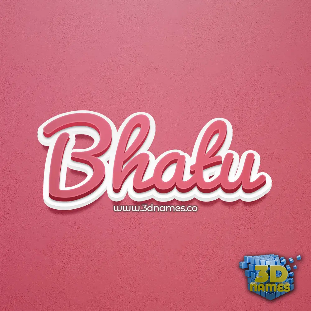 bhatu in Red Scribble style - 3D name wallpaper
