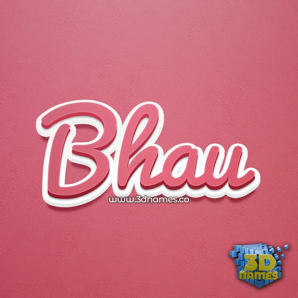 bhau in Red Scribble style - 3D name wallpaper