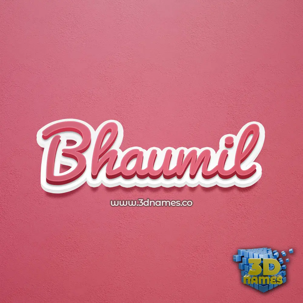 bhaumil in Red Scribble style - 3D name wallpaper