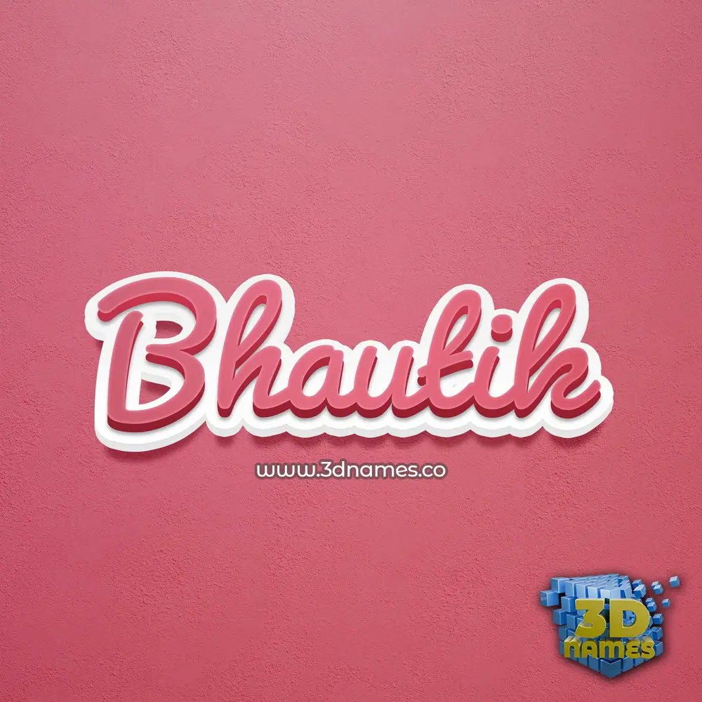 bhautik in Red Scribble style - 3D name wallpaper
