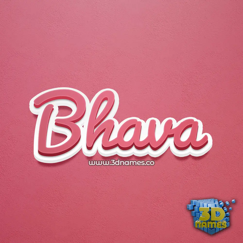 bhava in Red Scribble style - 3D name wallpaper