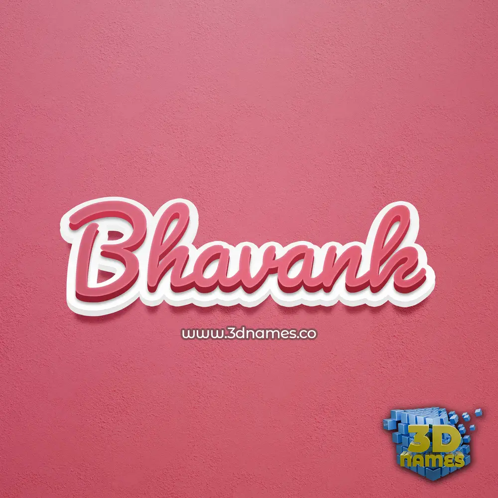 bhavank in Red Scribble style - 3D name wallpaper