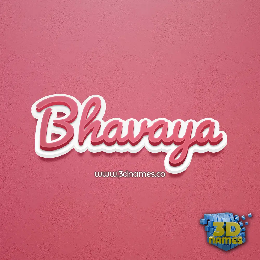 bhavaya in Red Scribble style - 3D name wallpaper