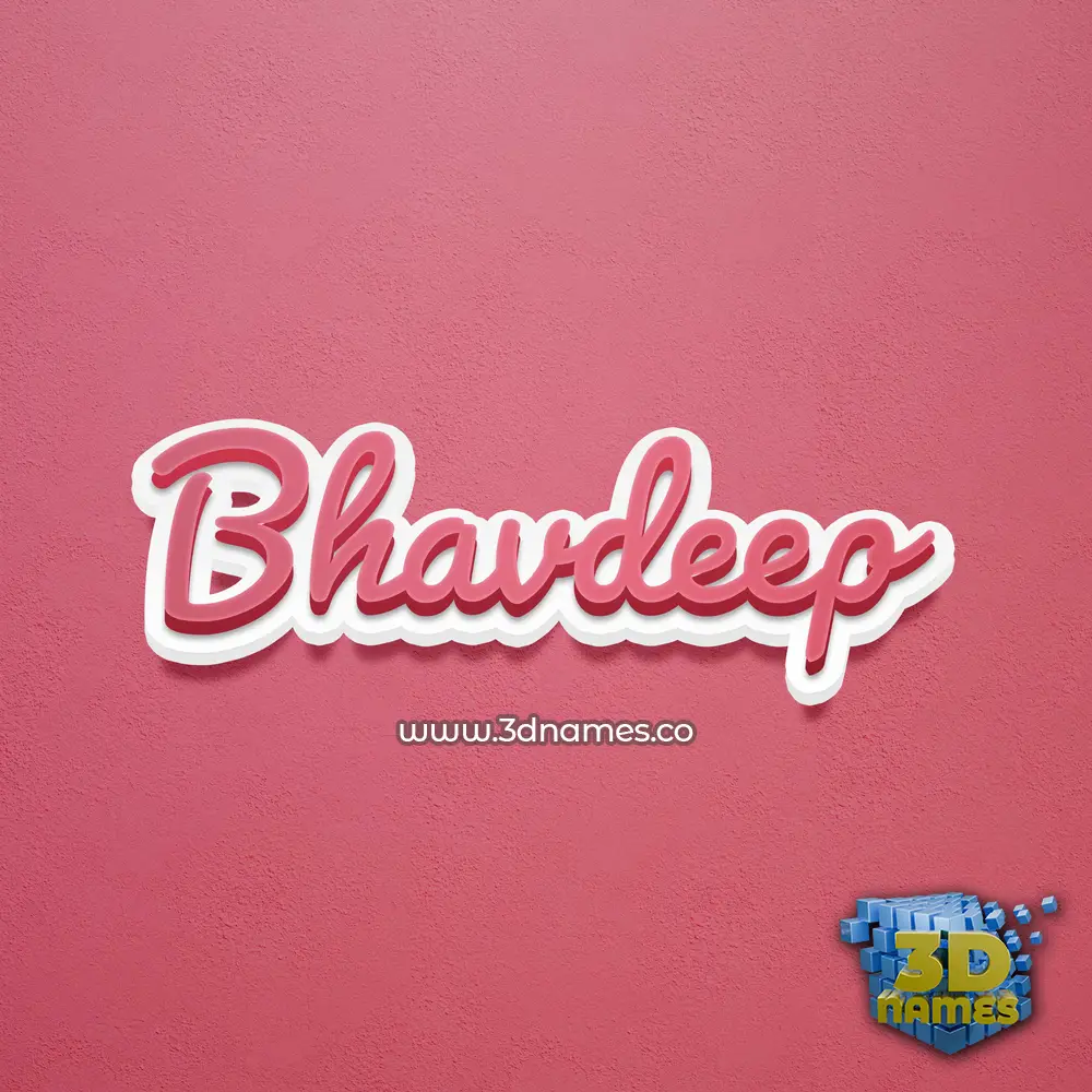 bhavdeep in Red Scribble style - 3D name wallpaper