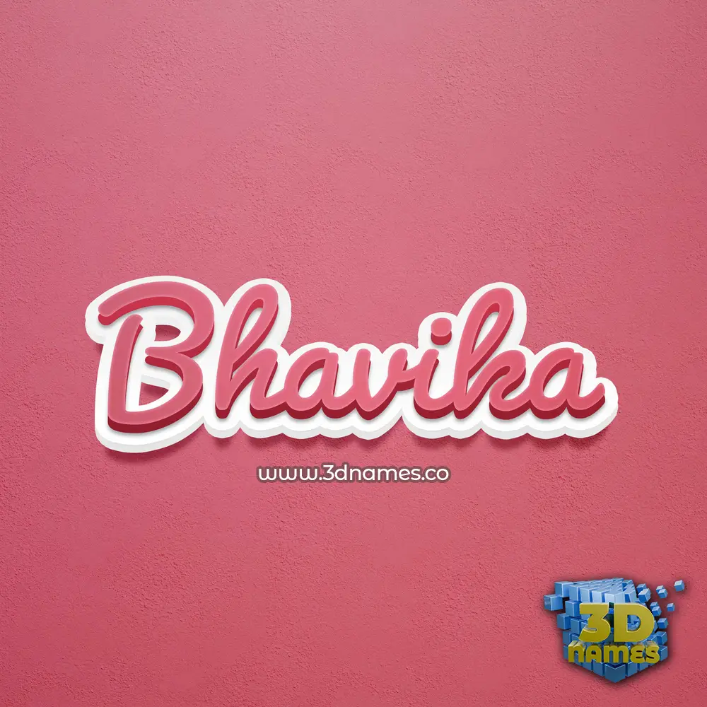 bhavika in Red Scribble style - 3D name wallpaper