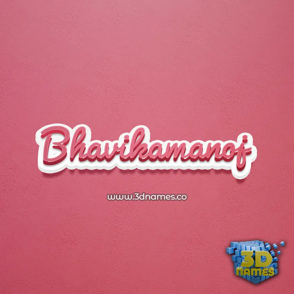 bhavikamanoj in Red Scribble style - 3D name wallpaper