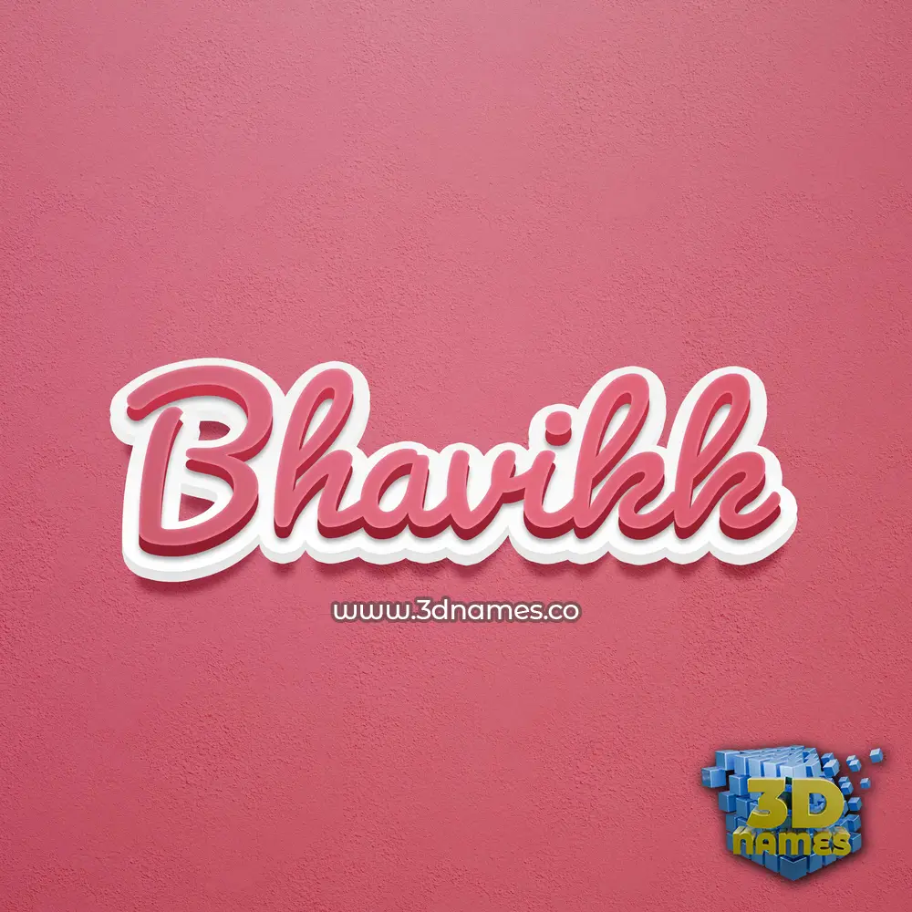bhavikk in Red Scribble style - 3D name wallpaper