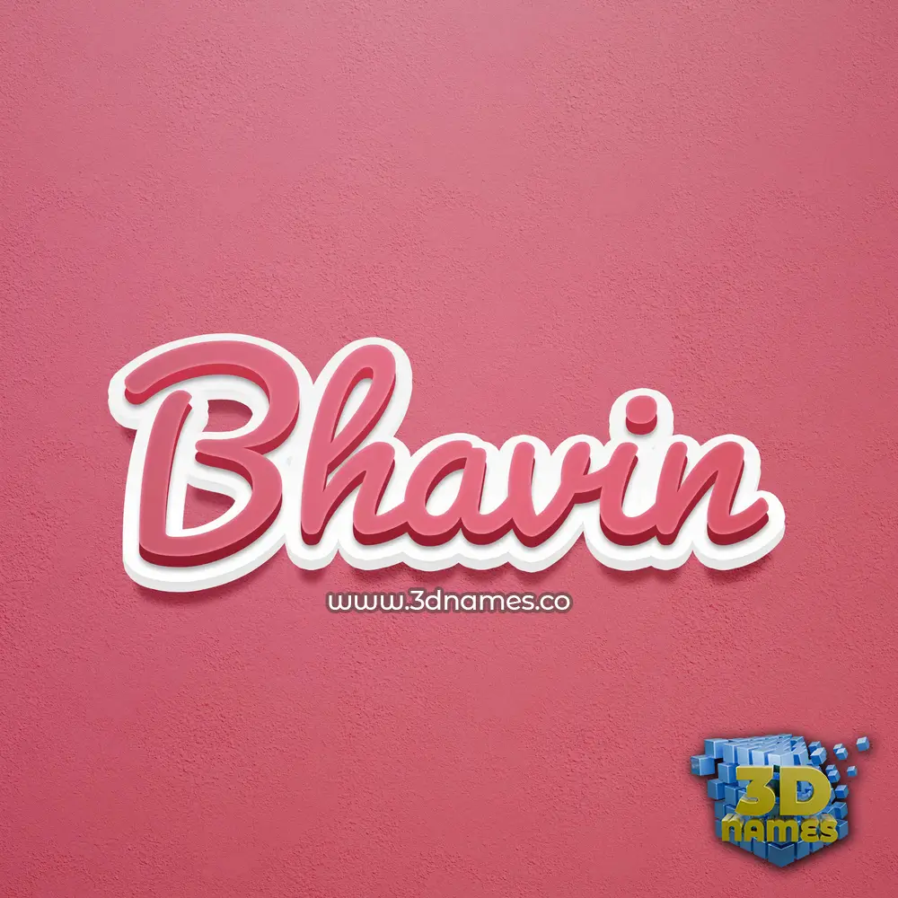 bhavin in Red Scribble style - 3D name wallpaper