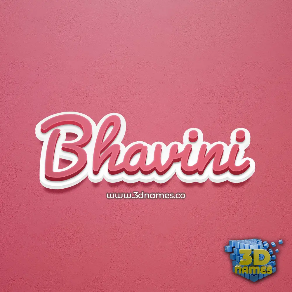 bhavini in Red Scribble style - 3D name wallpaper