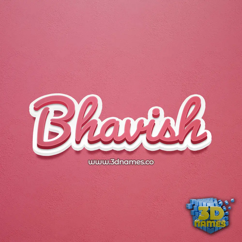 bhavish in Red Scribble style - 3D name wallpaper