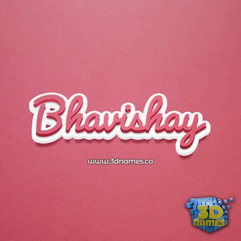 bhavishay in Red Scribble style - 3D name wallpaper