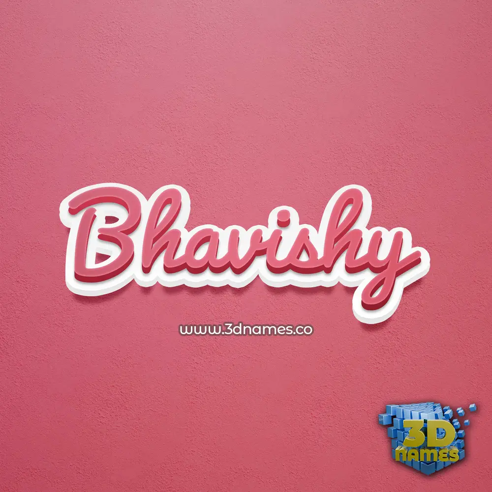 bhavishy in Red Scribble style - 3D name wallpaper