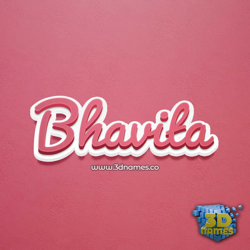bhavita in Red Scribble style - 3D name wallpaper