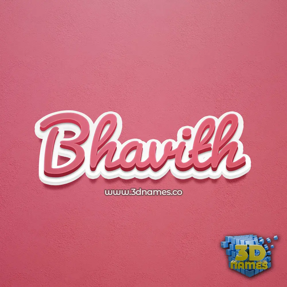 bhavith in Red Scribble style - 3D name wallpaper