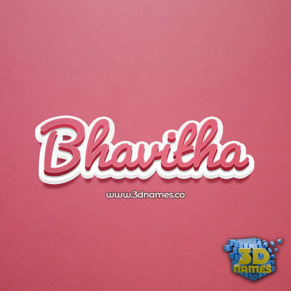 bhavitha in Red Scribble style - 3D name wallpaper