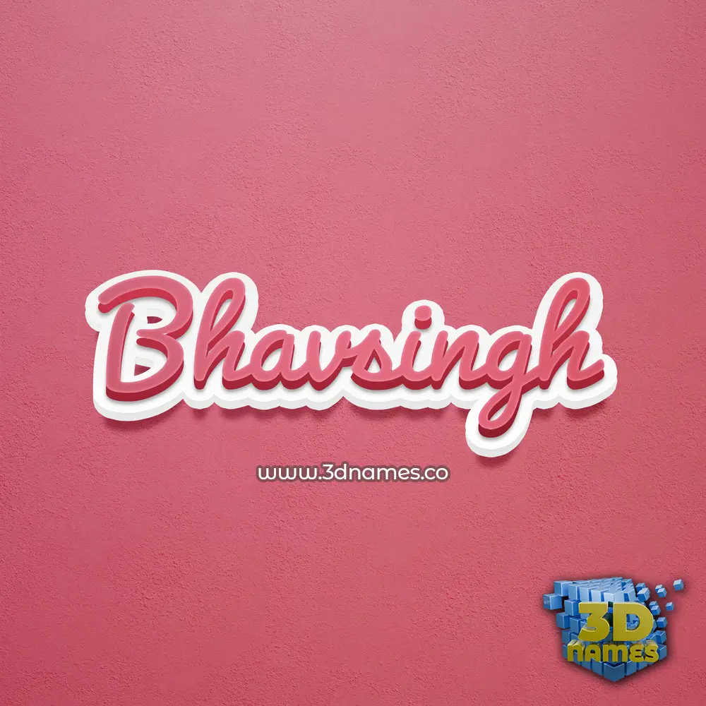 bhavsingh in Red Scribble style - 3D name wallpaper