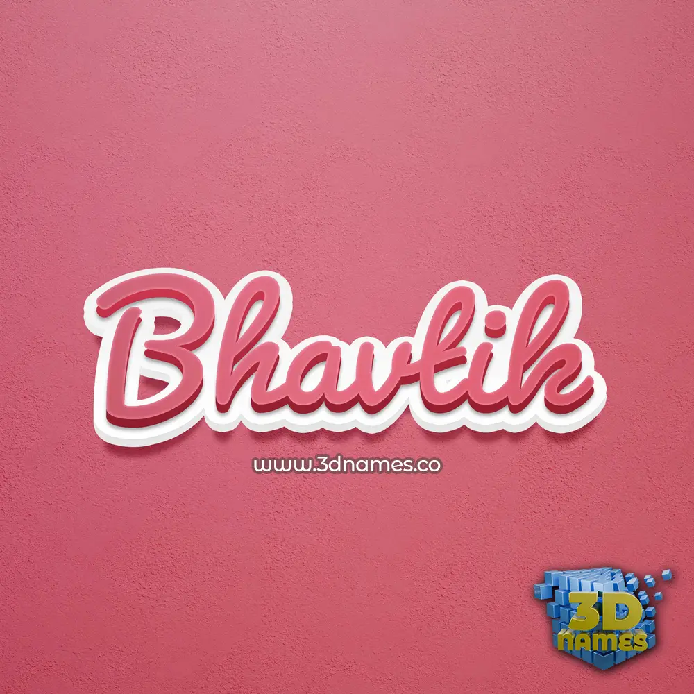 bhavtik in Red Scribble style - 3D name wallpaper