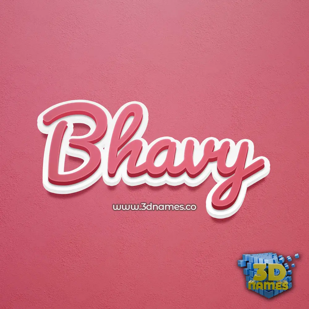 bhavy in Red Scribble style - 3D name wallpaper