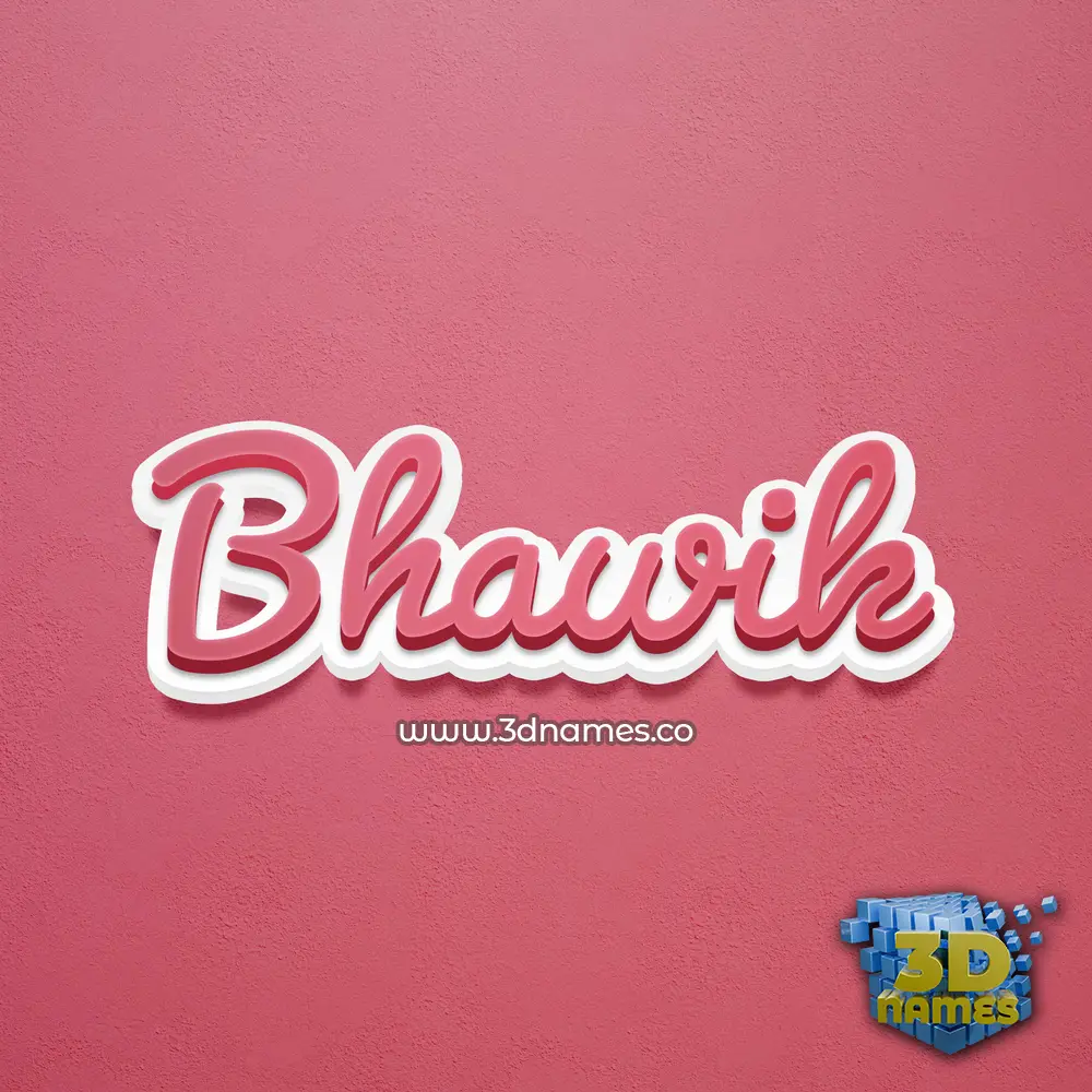 bhawik in Red Scribble style - 3D name wallpaper