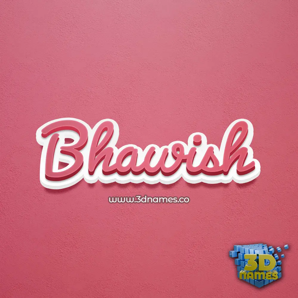 bhawish in Red Scribble style - 3D name wallpaper