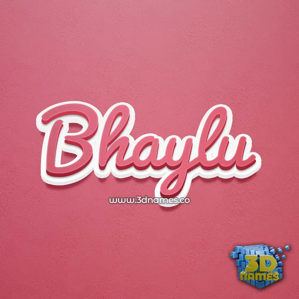 bhaylu in Red Scribble style - 3D name wallpaper