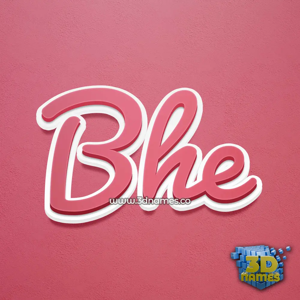 bhe in Red Scribble style - 3D name wallpaper