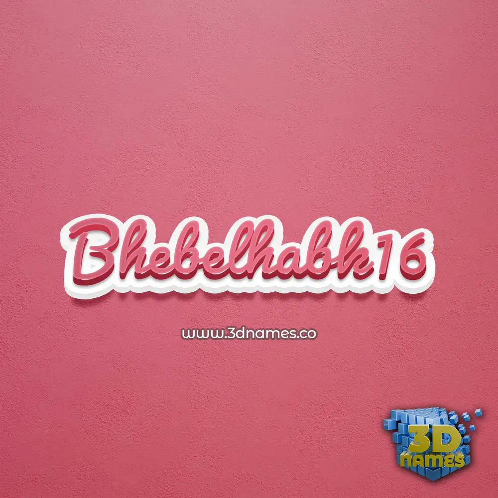 bhebelhabk16 in Red Scribble style - 3D name wallpaper