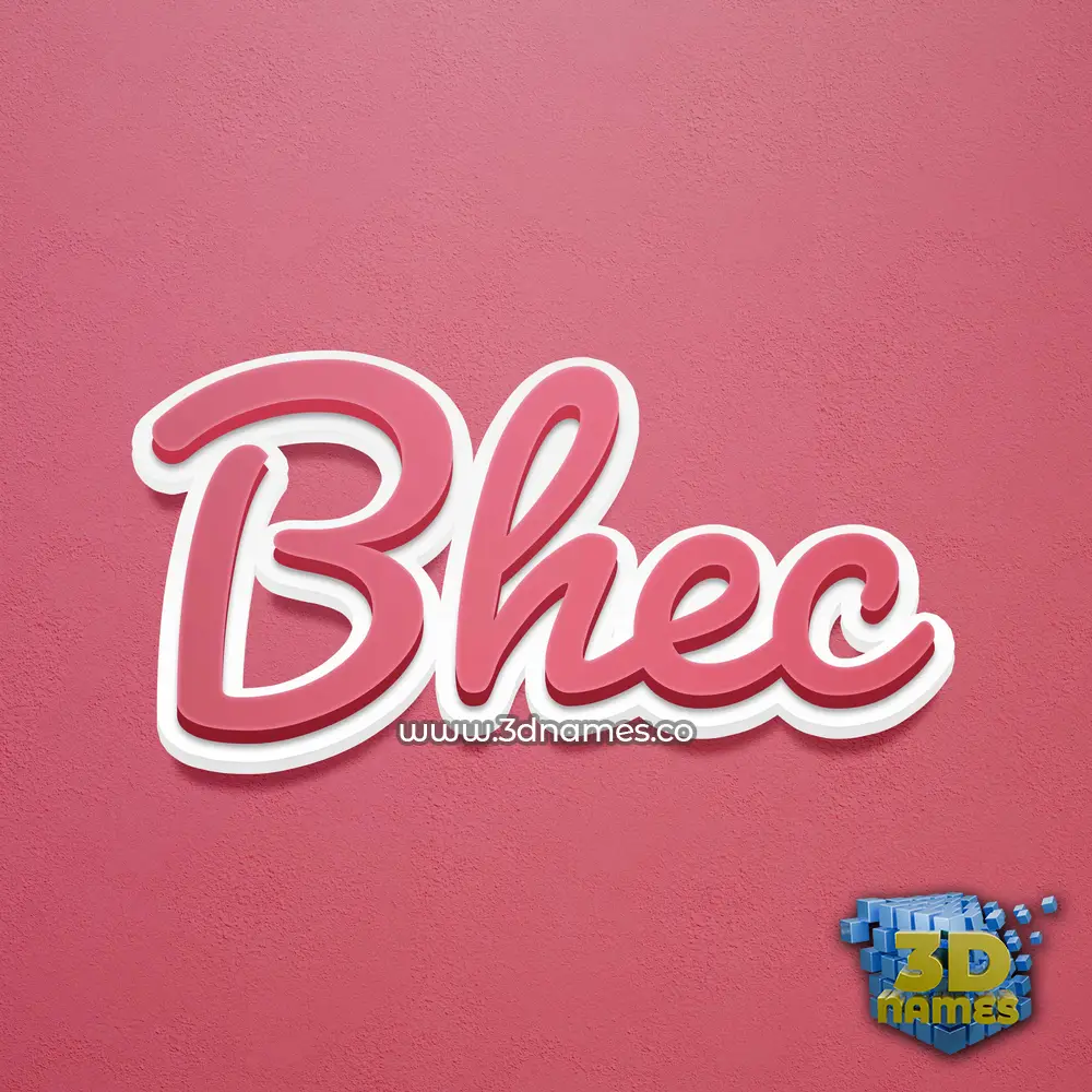 bhec in Red Scribble style - 3D name wallpaper