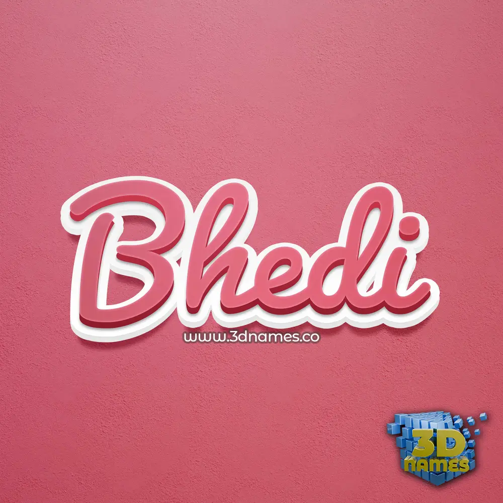 bhedi in Red Scribble style - 3D name wallpaper