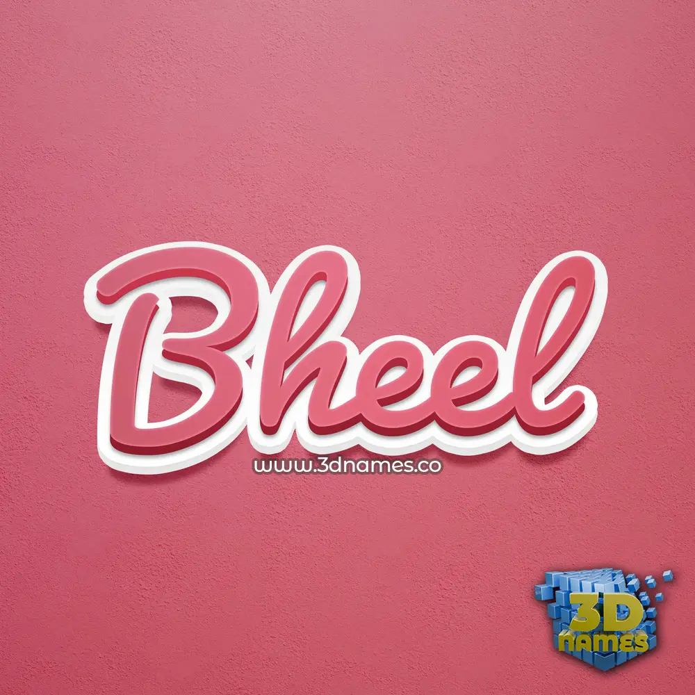 bheel in Red Scribble style - 3D name wallpaper