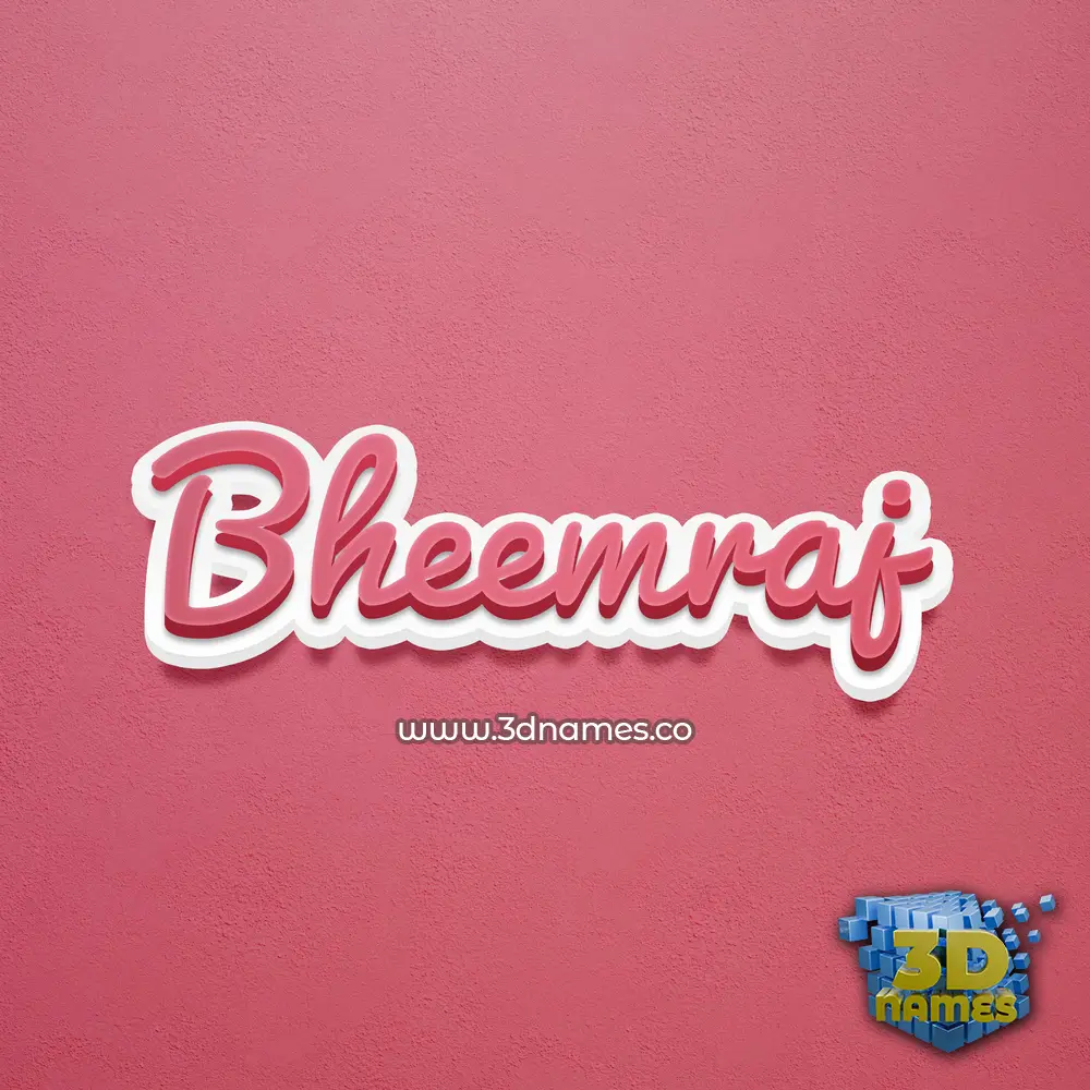 bheemraj in Red Scribble style - 3D name wallpaper