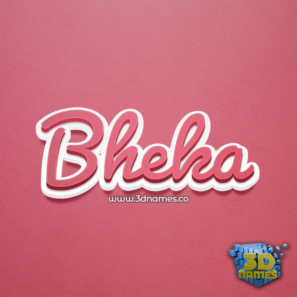 bheka in Red Scribble style - 3D name wallpaper