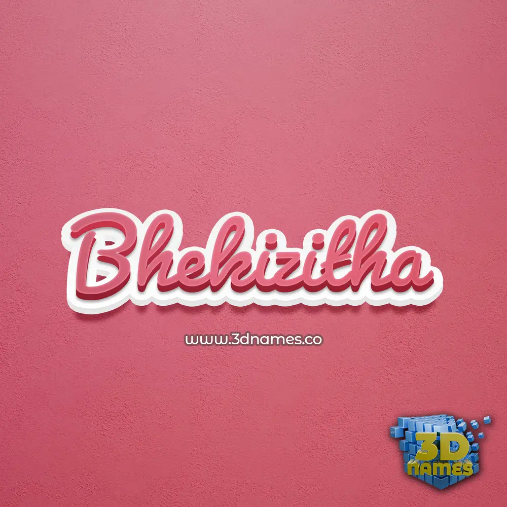 bhekizitha in Red Scribble style - 3D name wallpaper